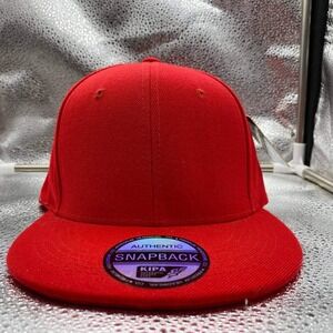 Vintage Kipa Snapback Hat Mens OSFM Red Solid Flat Brim Baseball Cap SB-1000